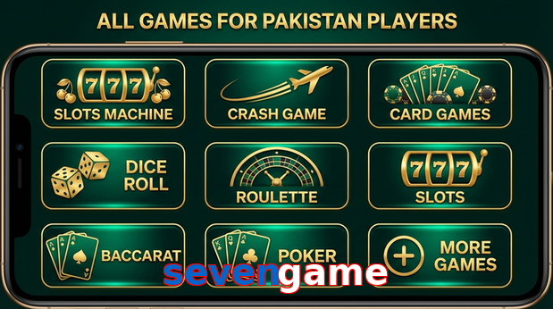 Main screen of Sevengame games page for PK players