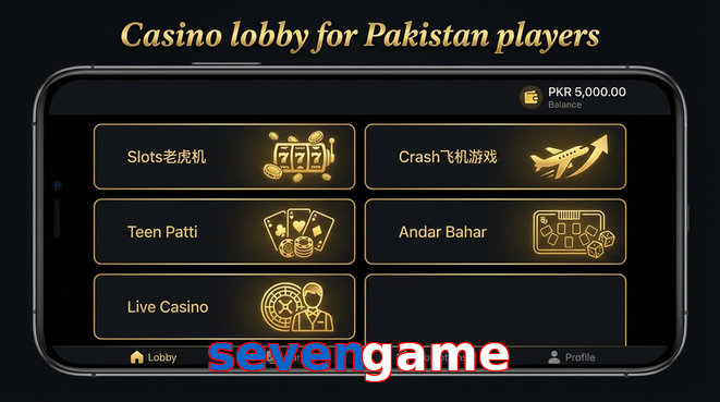 Lobby view of Sevengame for Pakistan users